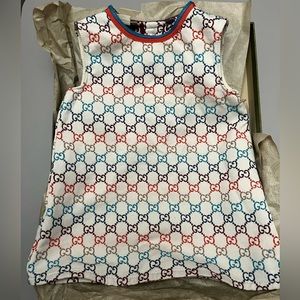 TODDLER GUCCI DRESS.                      MULTICOLOR GG JACQUARD IVORY/MIX